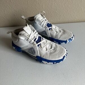 Adidas Exhibit Select Mid White Team Power Blue Basketball Sneakers‎ Women's 10